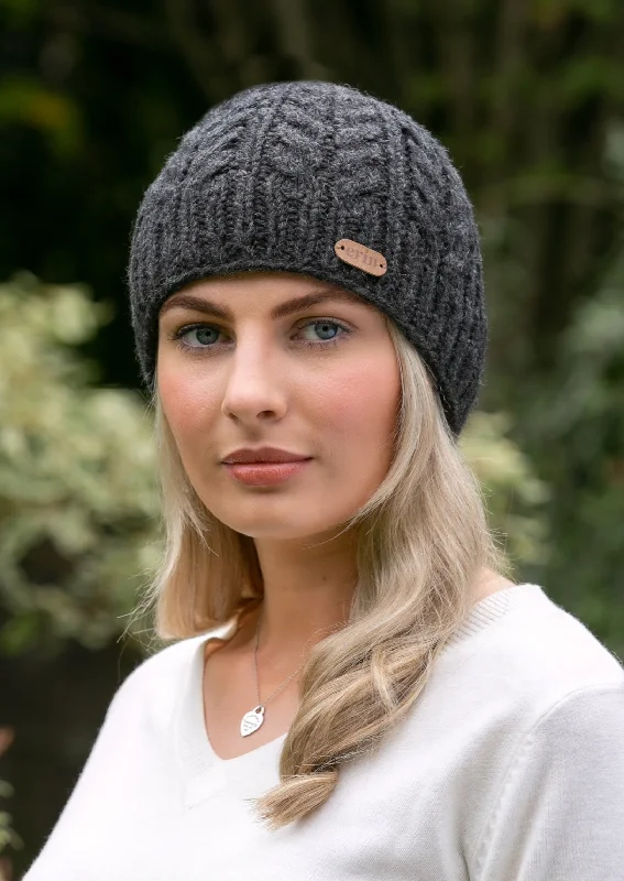 Aran Cable Pullon Hat | Charcoal