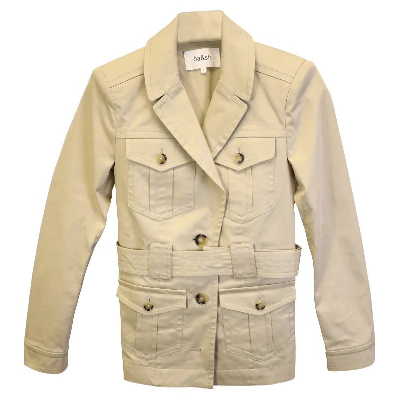 Ba&Sh Belted Jacket in Beige Cotton