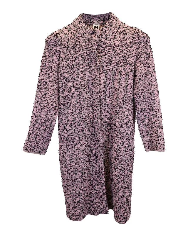 M Missoni Tweed Coat in Pink Wool