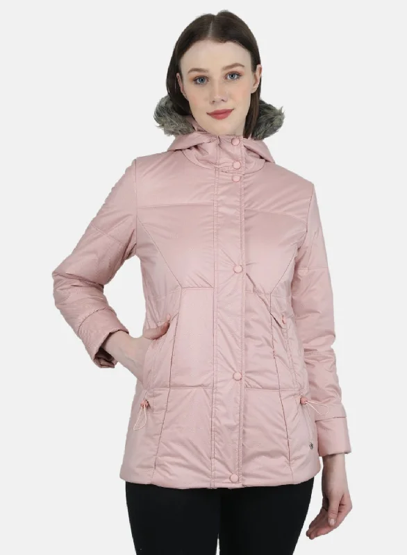 Women Peach Stripe Jacket