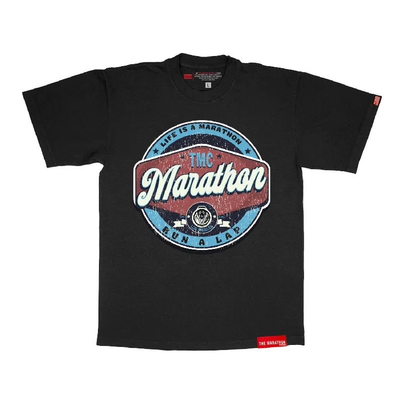 Vintage Run A Lap Marathon T-Shirt - Vintage Black