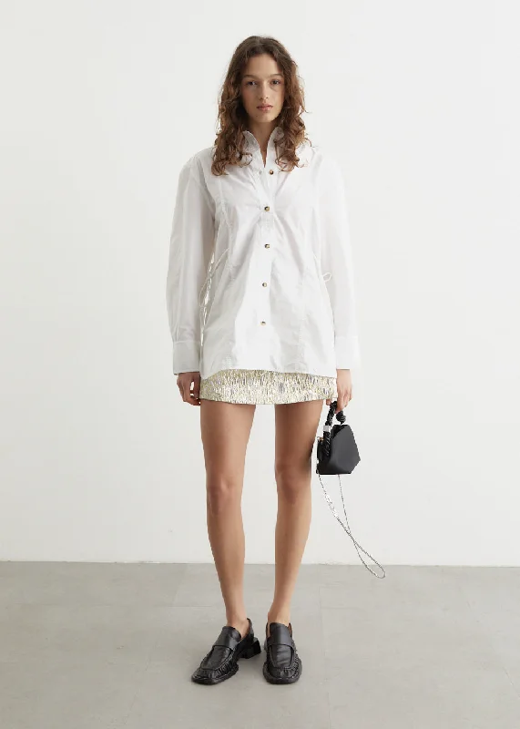 Cotton Poplin Oversized Tie String Shirt