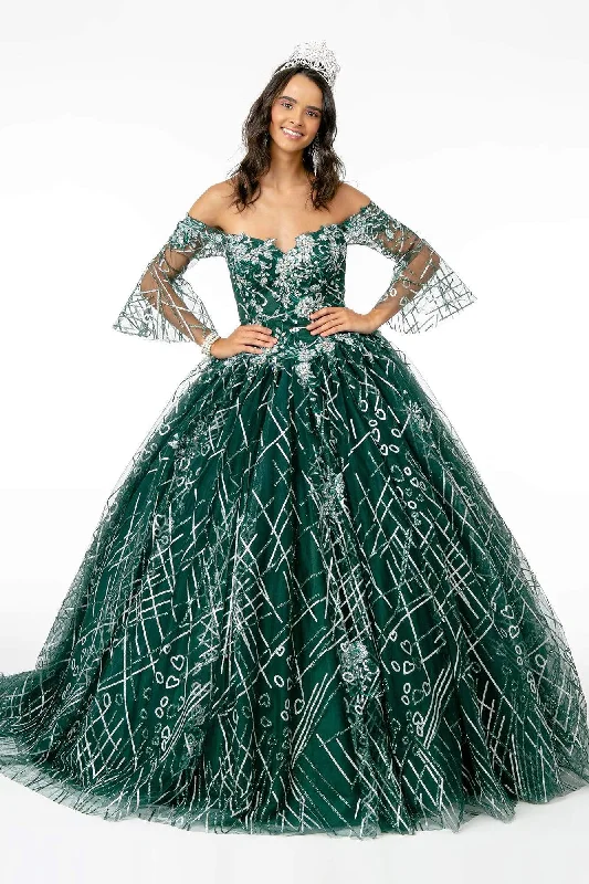 Elizabeth K - GL2911 Glitter Off-Shoulder Ballgown